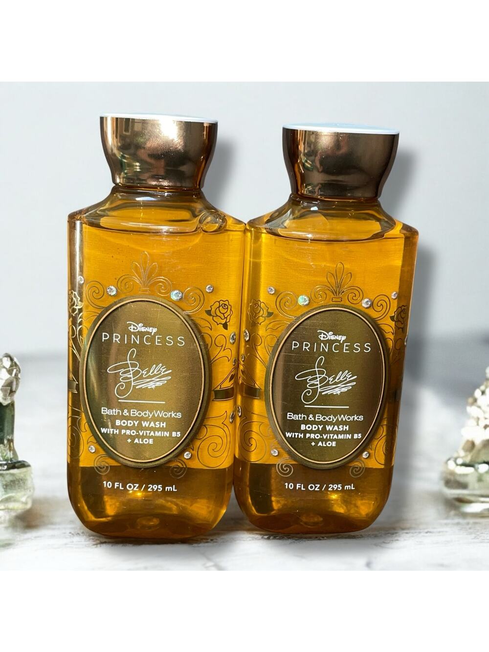 BBW Disney Belle Body Wash Rose Petals Sparkling Buttercup Vanilla Lot x2 10oz